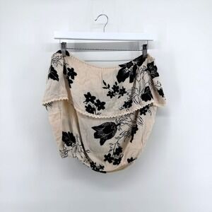 Billabong Top Off The Shoulder Floral Small Cream Womens Boho Festival Crop
